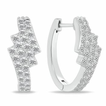 Brilio Silver Cercei rotunzi strălucitori cu zircon EA1181W