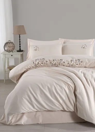 Lenjerie de pat dubla, L'essentiel Maison, Zenda, Bej