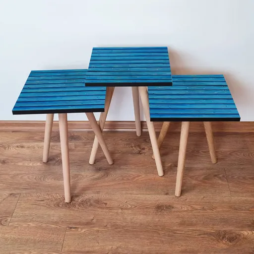 Set masute 3 piese, Hanah Home, 3Shp386, Albastru