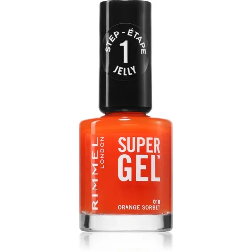 Rimmel Super Gel gel de unghii fara utilizarea UV sau lampa LED culoare 018 Orange Sorbet 12 ml