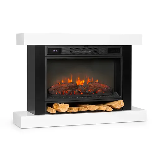 Klarstein Vulsini Hideaway, șemineu electric, 1900 W, tehnologie LED, telecomandă, alb