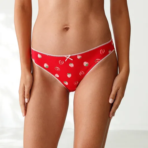 Set de 4 chiloți cu motiv de căpșuni