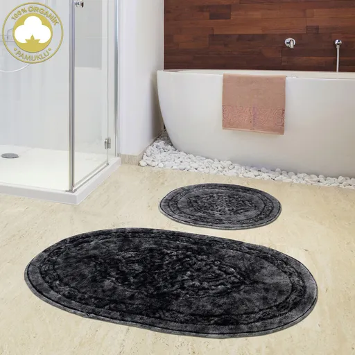 Set covorase de baie, L'essentiel Maison, Damaks, Antracit