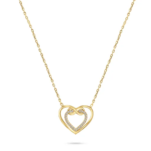 Brilio Silver Romanticcolier placat cu aur Iubire fără sfârșit NCL31Y