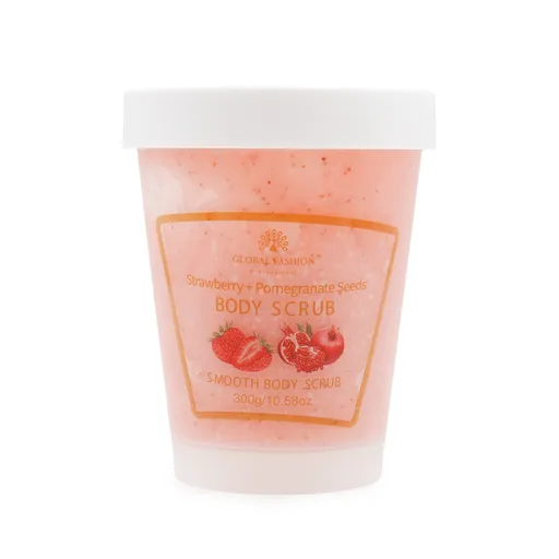 Scrub pentru Corp, Global Fashion, Body Scrub, Capsuni si Seminte de Rodie, 300 g