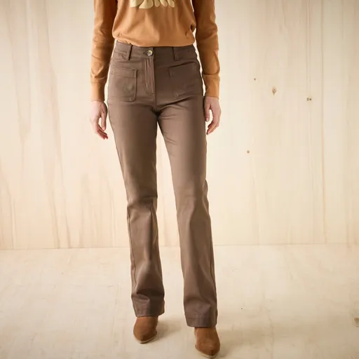 Pantaloni bootcut cu buzunare aplicate