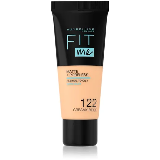 MAYBELLINE NEW YORK Fit Me! Matte+Poreless machiaj mat pentru piele normală și grasă culoare 122 Creamy Beige 30 ml