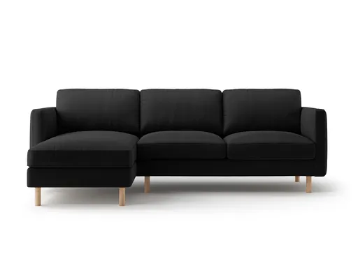 Coltar stanga 3 locuri, Eden, Micadoni Home, 250x150x90 cm, catifea, negru