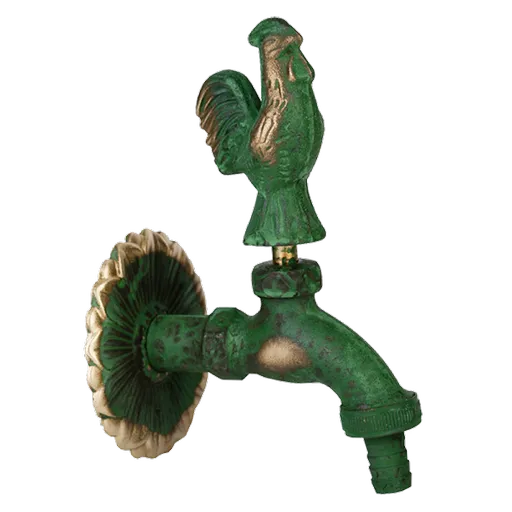 Robinet decorativ 1/2", dublu serviciu din alama si finisaj Cocos, culoare verde antic