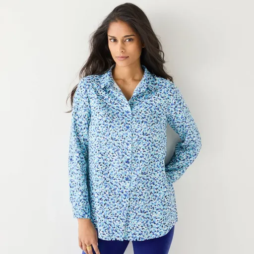 Cămașă lungă cu imprimeu minimalist