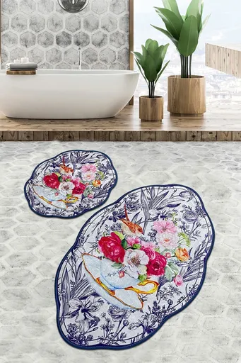 Set covorase de baie, L'essentiel Maison, Birdie Lohal Djt, Poliester, Multicolor