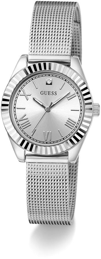 Guess Ladies Silver Tone Analog Watch cu diamant GW0842L1