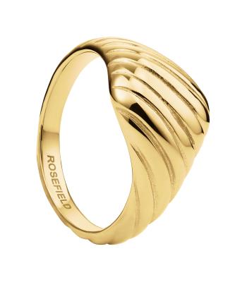 Rosefield Inel canelat placat cu aur JRRR 48 mm