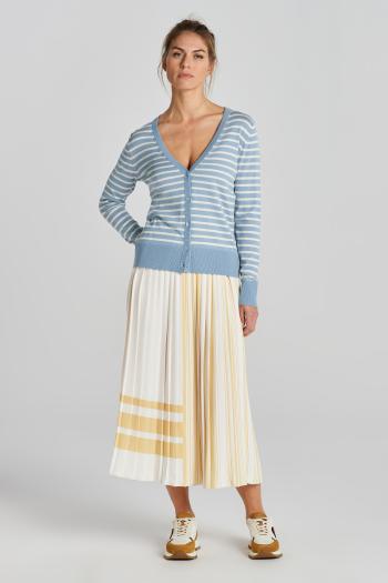 KARDIGÁN GANT FINE KNIT STRIPED CARDIGAN DOVE BLUE