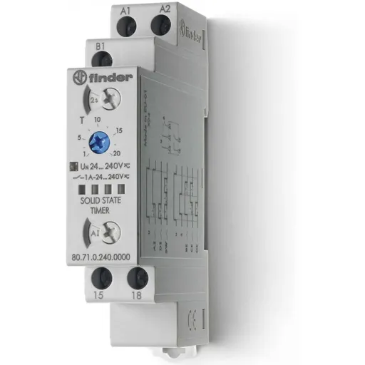 Releu de timp modular cu iesire pe semiconductor (SST) 24-230VAC 1A Finder 80.71.0.240.0000