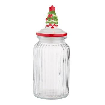 Altom Borcan de sticlă cu capac ceramic Pom deCrăciun 900 ml