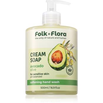 Folk & Flora Avocado & Olive săpun lichid pentru piele sensibila 500 ml