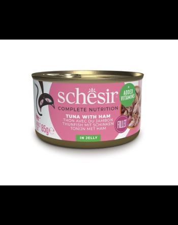 SCHESIR Hrana umeda Ton cu sunca in aspic 85 g pentru pisici