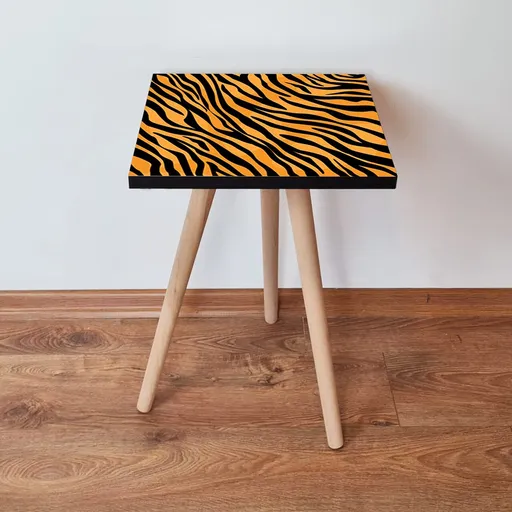 Masuta, Hanah Home, Shp149, 35x42x35 cm, Portocaliu/Negru