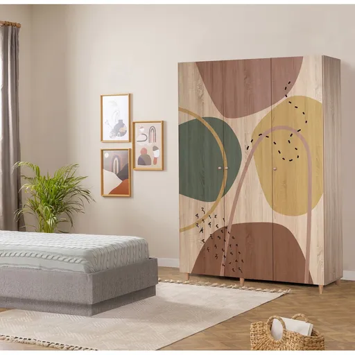 Dulap pentru haine, Hanah Home, Lena 3 -911, 135x192x52 cm, Sonomo