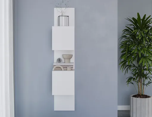 Raft de perete ELTAP, Sunpedo, 25x25x120 cm, PAL/PVC, alb