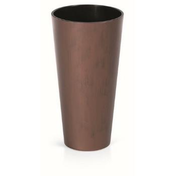 Ghiveci de flori TUBUS SLIM CORTEN cu inserție 40cm , oțel patinat, 40 cm