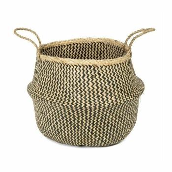 Coș de depozitare Compactor tricotat din iarbă demare Belly, 45 x 36 cm, negru, negru, L