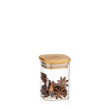 Recipient de sticlă 4Home pentru alimente cu   capac Bamboo, 170 ml