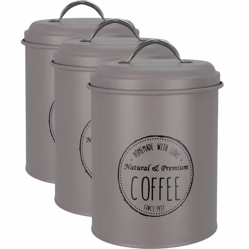 Set de cutii metalice pentru alimente Excellent Houseware 13,5 x 18 cm, 3 buc., maro, maro, L