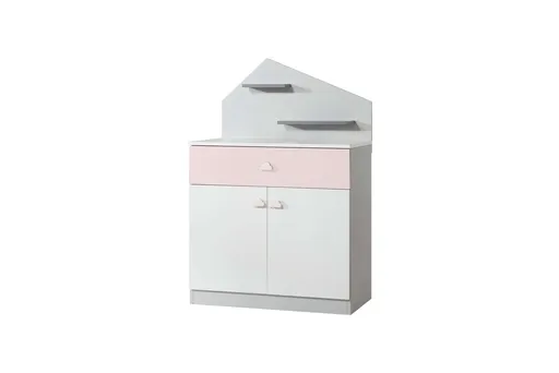 Dulap, Hanah Home, Ayder, 88x134x47 cm, PAL, Roz / Gri