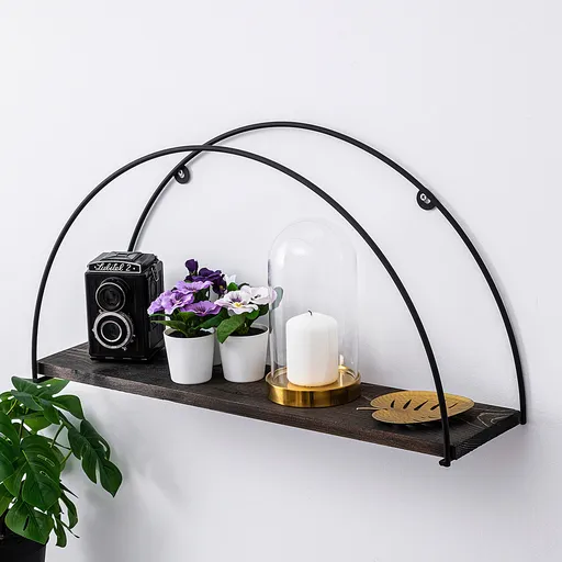 Raft de perete, Hanah Home, Indicum, Nuc negru