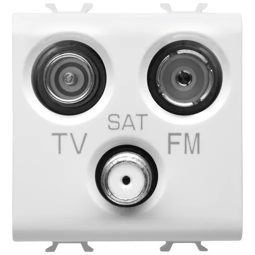 Priza TV+FM+SAT 2 module Gewiss Chorus GW10382, alb