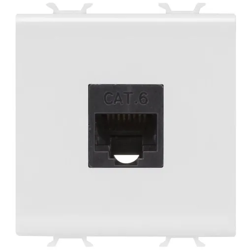 Priza date RJ45 Cat.6 UTP 2 module Gewiss Chorus GW10435, alb