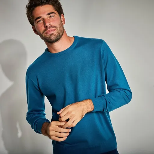 Pulover cu gât rotund, 100% acrilic