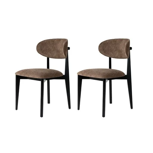 Set de scaune de sufragerie Lionte Brown andBlack, 2 buc., maro