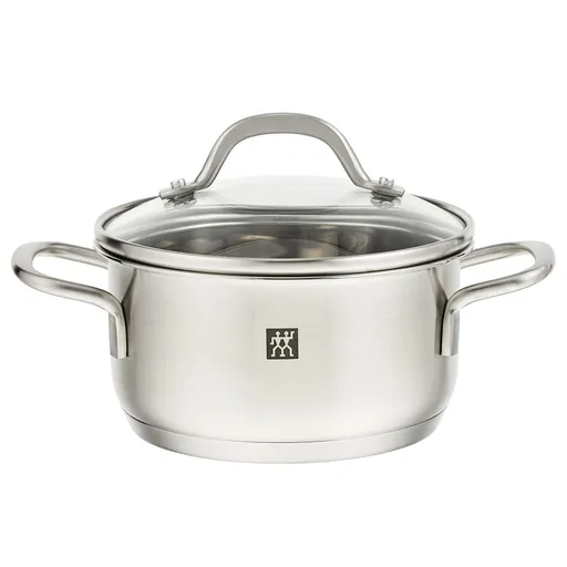 Oala Zwilling Pico 66652120, 0,8 L, 12 cm, Capac sticla, Otel inoxidabil 18/10, Cuptor si inductie, Argintiu