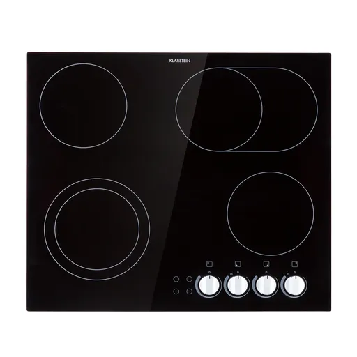 Klarstein EasyCook, plită din sticlă ceramică, 6100 W, buton rotativ, negru