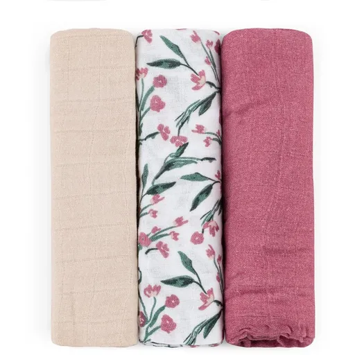 Petite&Mars Moussy scutece textile Pink Meadow 68 x 68 cm 3 buc