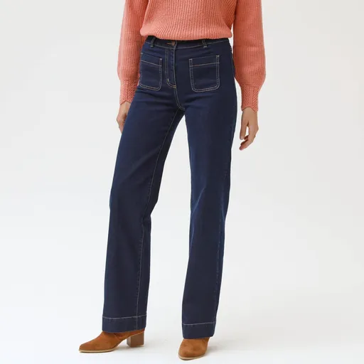 Blugi lați cu talie înaltă, dacă aveți peste 165 cm înălțime, lungime interioară a piciorului aprox. 82 cm