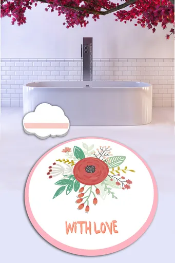 Covoras de baie, L'essentiel Maison, With Love (200 cm), Poliester, Multicolor