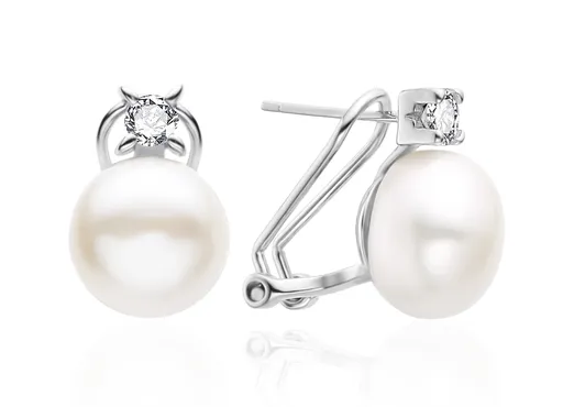 Agato Cercei fermecători din argint cu perlă de apă dulce AGT-E134KKW-P