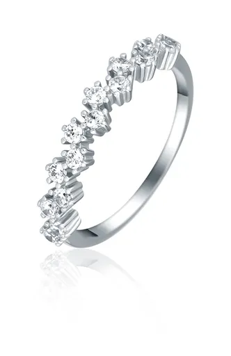 JVD Inel sclipitor din argint cu zirconi SVLR1025XH2BI 58 mm