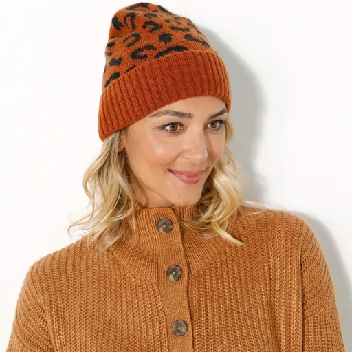 Șapcă cu imprimeu leopard