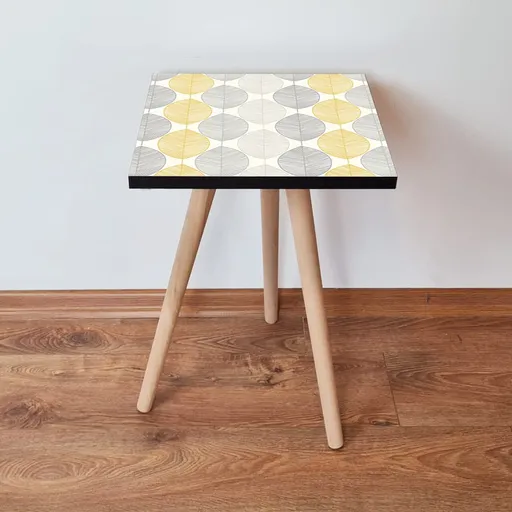 Masuta, Hanah Home, Shp177, 35x42x35 cm, Alb / Gri / Auriu