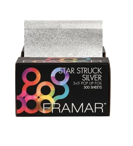 Set 500 Folii Pretaiate Embosate Pentru Suvite Framar Star Struck Silver