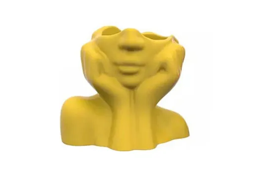 Vaza, Iskandinav Layd, Ceramica, Galben