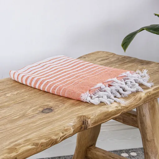 Prosop de plaja, L'essentiel Maison, Alagra, 100x170 cm, Portocaliu