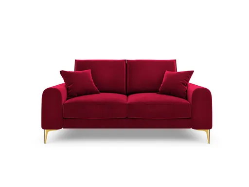 Canapea, Madara, Mazzini Sofas, 2 locuri, gold legs, 172x102x90 cm, catifea, rosu vin