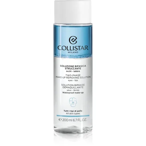 Collistar Cleansers Two-phase Make-up Removing Solution Eyes-Lips demachiant bifazic rezistent la apa pentru buze si ochi 200 ml