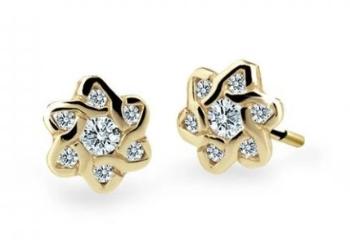 Cutie Jewellery Zlaté detské náušnice C2149-30-X-1 biela